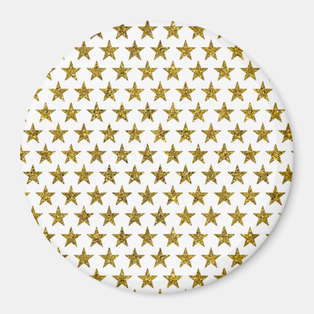 Gold glitter stars  magnet (Front)