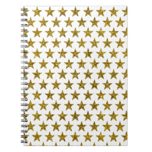 Gold glitter stars notebook