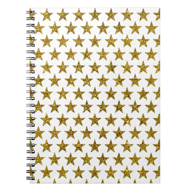 Gold glitter stars  notebook (Front)