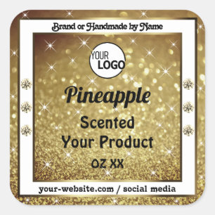 Gold Glitter Stars Product Labels Rhinestones Logo