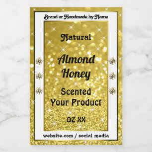 Gold Glitter Stars Sparkle Diamonds Product Labels