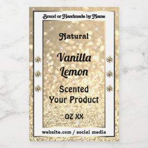 Gold Glitter Stars Sparkling Jewels Product Labels