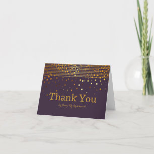 Gold Glitter Stripes For Being My Bridesmaid Thank Thank You Card