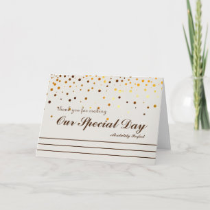 Gold Glitter Stripes Thank you for special day Card