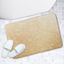 Gold Glitter Stylish Luxury Bathroom Bath Mat