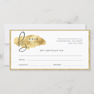 Gold Glitter Swash Bougie Boutique Salon Gift Cert