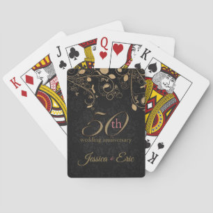 Gold Glitter Swirls Playing Cards