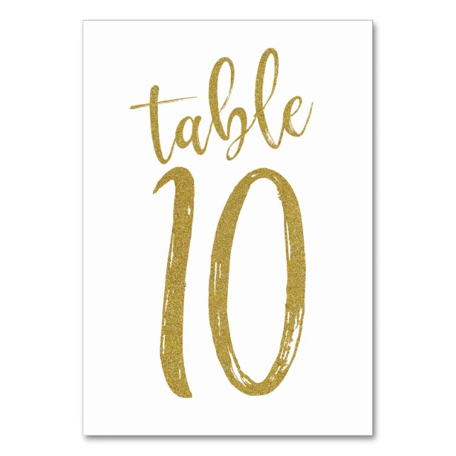 Gold Glitter Table Number10 Number (Front)