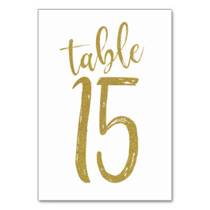 Gold Glitter Table Number 15