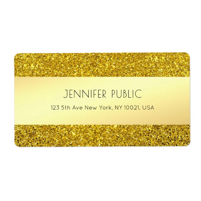Gold Glitter Template Modern Professional Shipping (Front)