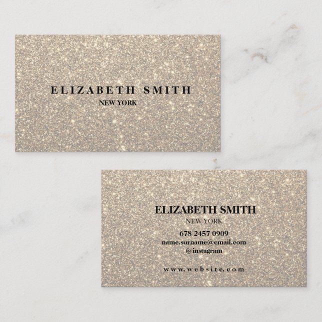 Gold Glitter Texture Business Card  (Front/Back)