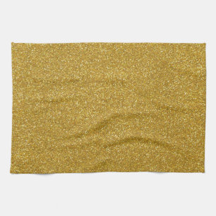 Gold Glitter Texture Tea Towel
