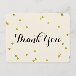 Gold Glitter Thank You Cards