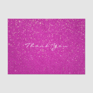 Gold Glitter Thank You Fuchsia Pink Confetti White Tissue Paper