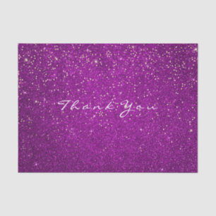 Gold Glitter Thank You Fuchsia Pink Spark Tissue Paper