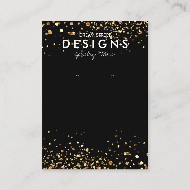 Gold Glitter Trendy Earring Display Card (Front)