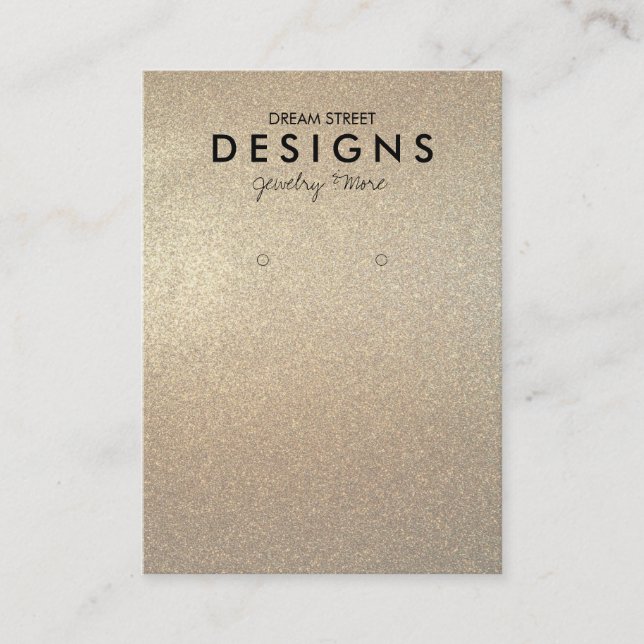 Gold Glitter Trendy Instagram Earring Display Card (Front)