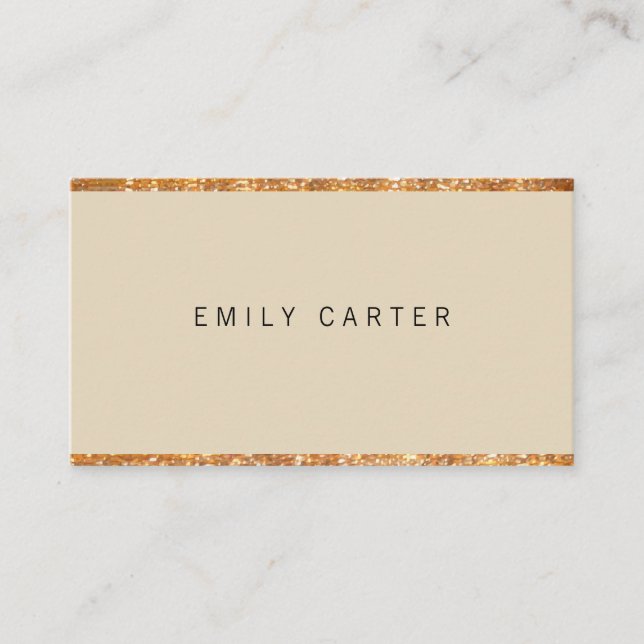 Gold Glitter Trim Variation Business Card (Front)