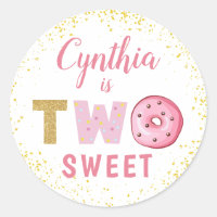 Gold Glitter Two Sweet Doughnut Girl 2nd Birthday