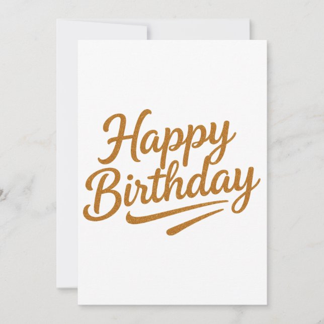 gold glitter typography happy birthday card (Front)