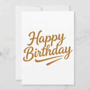 gold glitter typography happy birthday card