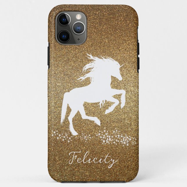 Gold Glitter Unicorn Case-Mate iPhone Case (Back)