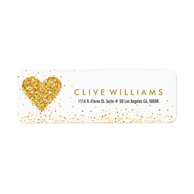 Gold Glitter Valentines Heart Illustration (Front)