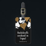 Gold Glitter Vegas Bachelorette Party Luggage Tag<br><div class="desc">Gather the girls to celebrate the lucky bride to be with a weekend in Las Vegas and commemorate the good times with these personalised gift luggage bag tags featuring gold glitter card suits for that glamourous casino vibe. These custom tags are a gift that can be used again and again...</div>