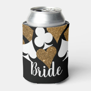 Gold Glitter Vegas Bride Custom Can Cooler