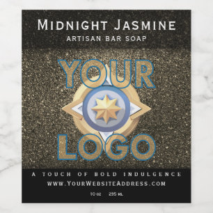 Gold Glitter Vertical QR code Professional Mail Wine Label