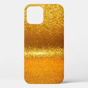 Gold glitter vintage lights texture. christmas ab iPhone 12 case