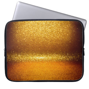 Gold glitter vintage lights texture. christmas ab laptop sleeve