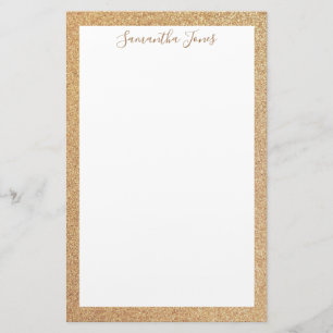 Gold Glitter Wedding Party Personalised Stationery
