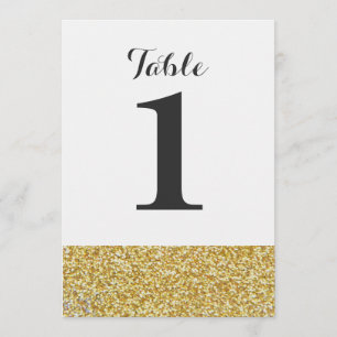Gold Glitter Wedding Table Number Card(s)