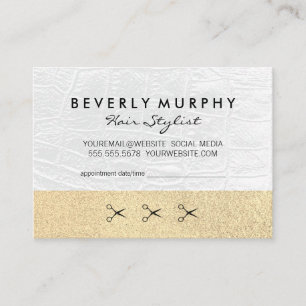 Gold Glitter / White Leather / Appointment Card