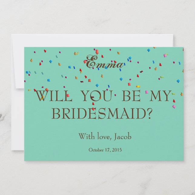 Gold Glitter Will You Be My Bridesmaid Invitation (Front)