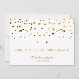 Gold Glitter Will You Be My Bridesmaid Invitation