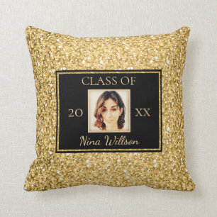 Gold Glitter With Photo Cushion