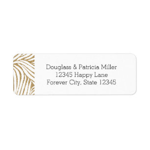 Gold Glitter Zebra Print