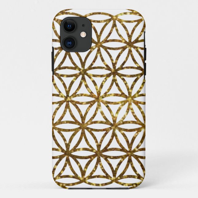 Gold glittering sparkle flower of life Case-Mate iPhone case (Back)