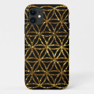 Gold glittering sparkle flower of life Case-Mate iPhone case