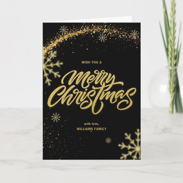 Gold Glittering Typography Card (Front)