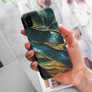 Gold Glitters Colourful Glass Abstract Pattern iPhone 15 Pro Max Case