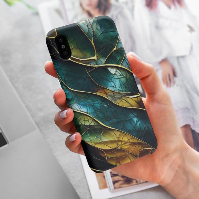 Gold Glitters Colourful Glass Abstract Pattern Case-Mate iPhone Case (Creator Uploaded)