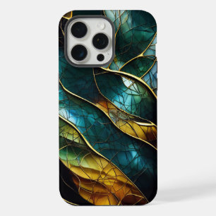 Gold Glitters Colourful Glass Abstract Pattern iPhone 15 Pro Max Case