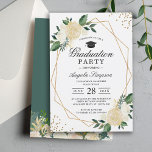 Gold Glitters Greenery Floral Graduation Party Invitation<br><div class="desc">Create your perfect invitation with this pre-designed templates,  you can easily personalise it to be uniquely yours. For further customisation,  please use our easy-to-use design tool to modify this template. If you prefer Thicker papers / Matte Finish,  you may consider to choose the Matte Paper Type.</div>