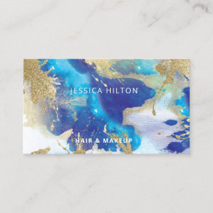 Gold glittery abstract elegant watercolor wash  bu business card
