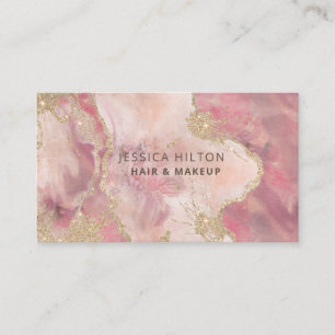 Gold glittery abstract pastel watercolor wash business card