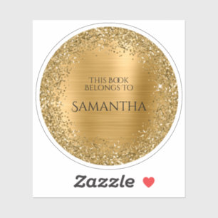 Gold Glittery Foil This Book Belongs To Circle