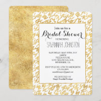 Gold Glitz Abstract Squiggles bridal shower